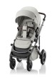 Britax Römer Smile 5Z spacerówka Linen Grey, widok ukośny z przodu, dobrze widoczny pałąk i siedzisko.