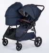 mast m.twin x - wózek bliźniaczy - wersja z siedziskiem i gondolą - kolor blueberry