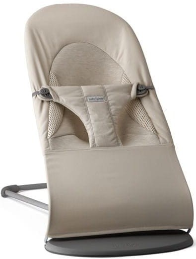 BABYBJORN BALANCE SOFT WOVEN/JERSEY Tri Fabric leżaczek dla dzieci | Piaskowoszary