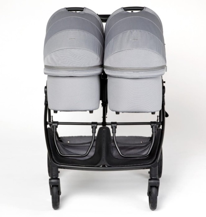 mast m.twin x - wózek bliźniaczy - dwie gondole - widok od tyłu - kolor koala