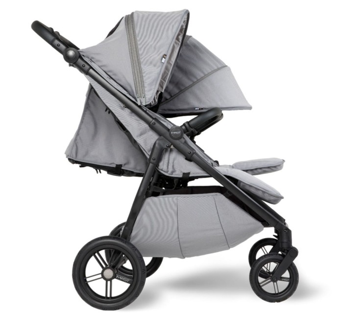 mast m.twin x - wózek dziecięcy rok po roku - wersja spacerowa - regulacja oparcia, przedłużenie budki - widok od boku - kolor koala