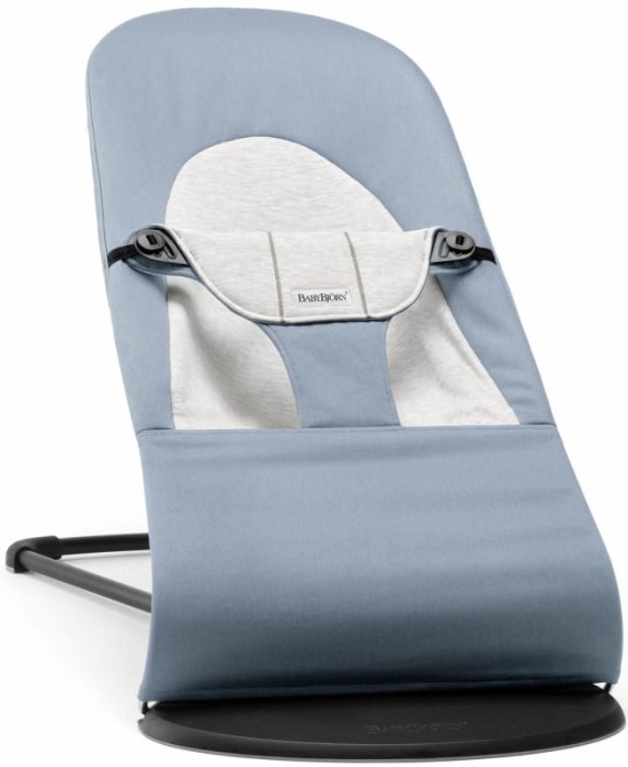 BABYBJORN BALANCE SOFT WOVEN/JERSEY leżaczek dla dzieci | Niebieski/Szary