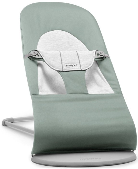 BABYBJORN BALANCE SOFT WOVEN/JERSEY leżaczek dla dzieci | Jasnoszałwiowy/Szary