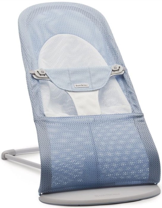 BABYBJORN BALANCE SOFT MESH leżaczek dla dzieci | Niebieski/Biały
