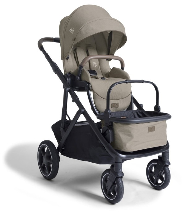joie versiti - kolekcja signature - wózek spacerowy - wersja pojedyncza z koszem zakupowym - kolor sandstone - widok pod skosem