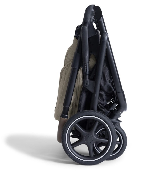 joie versiti - kolekcja signature - wózek spacerowy - wersja pojedyncza - kolor sandstone - system składania - widok od boku