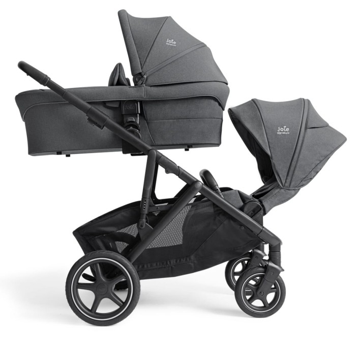 joie versiti - kolekcja signature - wózek rok po roku - siedzisko dół - gondola góra - kolor ebony - widok od boku