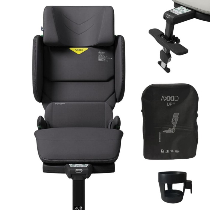  AXKID UP fotelik 100-150 cm | Arctic Mist Grey + zestaw akcesoriów