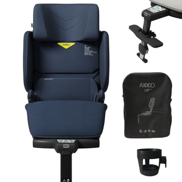 AXKID UP fotelik 100-150 cm | Glacier Lake Blue + zestaw akcesoriów