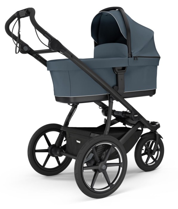 thule urban glide 3 - wersja głęboka z gondolą - terenowy wózek trzykołowy - kolor dark slate - widok pod skosem