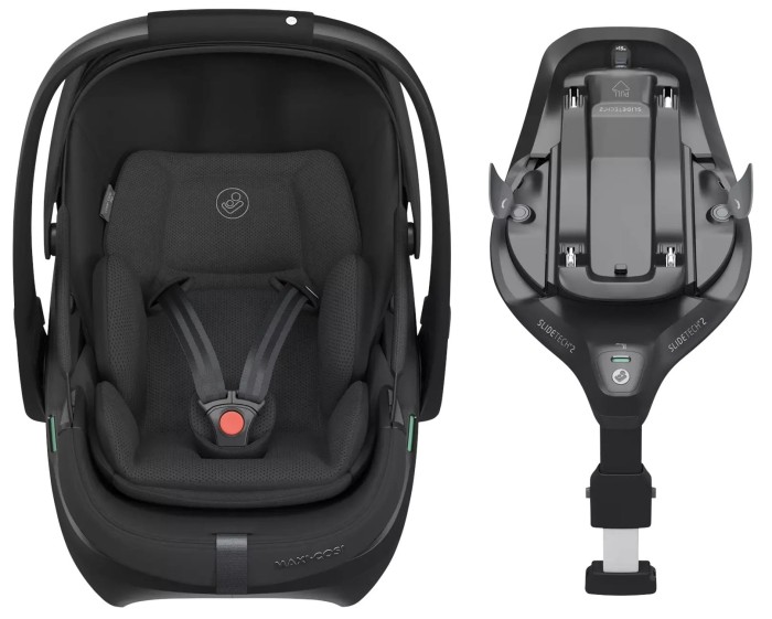 MAXI-COSI CORAL SLIDE PRO fotelik dla niemowlaka z bazą FAMILYFIX SLIDE PRO | Onyx Black