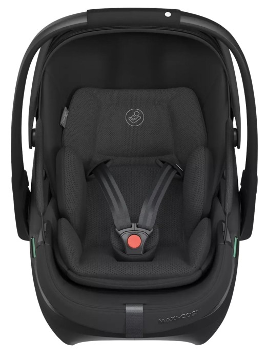 maxi-cosi coral slide pro - modułowy fotelik obrotowy - fotelik dla noworodka - kolor onyx black - czarny - widok od przodu