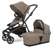 thule sleek 2 - wózek dziecięcy 2w1 - wersja spacerowa i gondola - wózek z możliwością rozbudowy dla dwójki dzieci - kolor taupe (beż) - widok pod skosem - przodem do kierunku jady