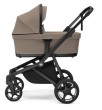 thule sleek 2 - wózek dziecięcy 2w1 - wersja głęboka  - wózek z możliwością rozbudowy dla dwójki dzieci - kolor taupe (beż)  - widok od boku - tyłem do kierunku jady