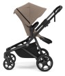 thule sleek 2 - wózek dziecięcy 2w1 - wersja spacerowa  - wózek z możliwością rozbudowy dla dwójki dzieci - kolor taupe (beż)  - widok od boku - tyłem do kierunku jady