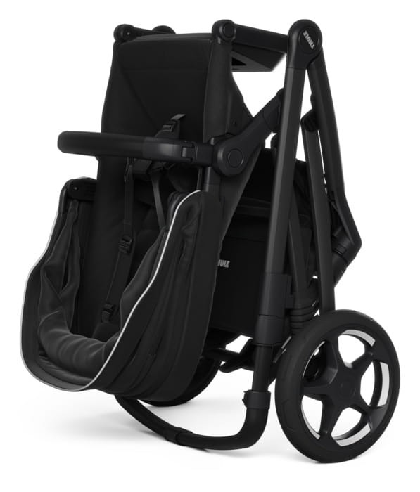 thule sleek 2 - wózek dziecięcy - wersja spacerowa dla jednego dziecka - przodem do kierunku jazdy - kolor czarny - system składania