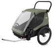 thule courier - przyczepka rowerowa - wersja z dyszlem rowerowym - kolor vintage green (zielony) - widok od boku