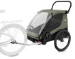 thule courier - przyczepka rowerowa - wersja z dyszlem mocowanym do roweru - kolor vintage green (zielony) - widok od boku