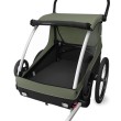 thule courier - przyczepka rowerowa - wnętrze w wersji cargo - kolor vintage green (zielony) - widok od przodu