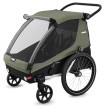 thule courier - wózek / przyczepka rowerowa - wersja z kołami spacerowymi - kolor vintage green (zielony) - widok od boku
