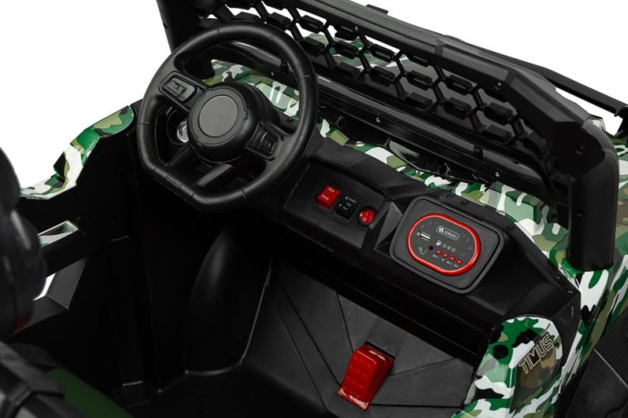 TOYZ TIMUS kolor CAMO - pojazd terenowy dla dwójki dzieci - zdjęcie kokpitu