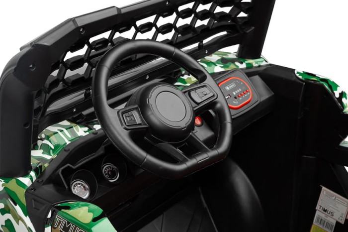 TOYZ TIMUS kolor CAMO - pojazd akumulatorowy dla dwójki dzieci - zdjęcie kierownicy