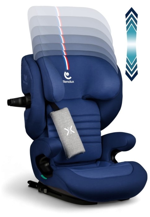 Renolux Eliseo kolor Ocean  fotelik dla przedszkolaka 100-150 cm  - fotelik który rośnie razem z dzieckiem