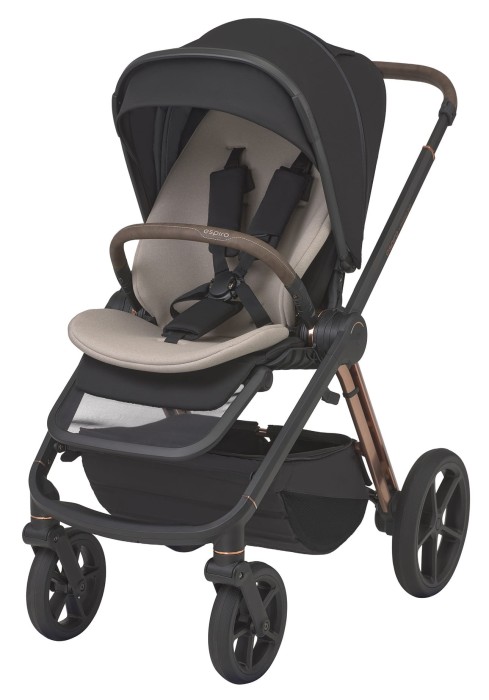 espiro miloo 2.0 - wersja spacerowa z wkładką - kolor diamond black - widok od przodu
