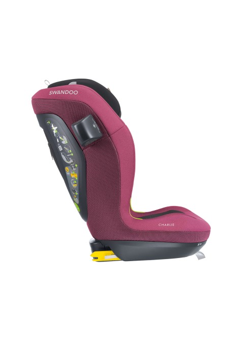 Swandoo Charlie Playful Plum - bezpieczny fotelik 100-150 cm z ADAC