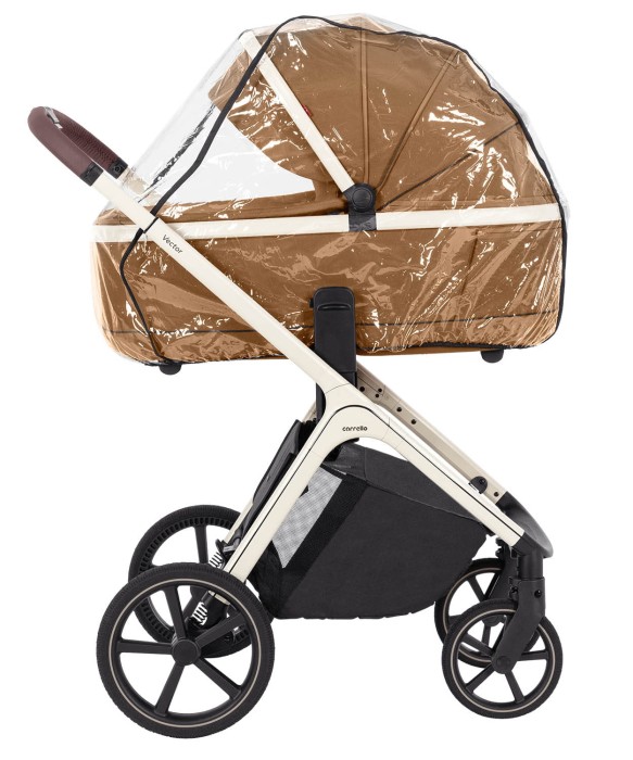 Carrello Vector Coral Beige - wózek 2w1 z folią przeciwdeszczową