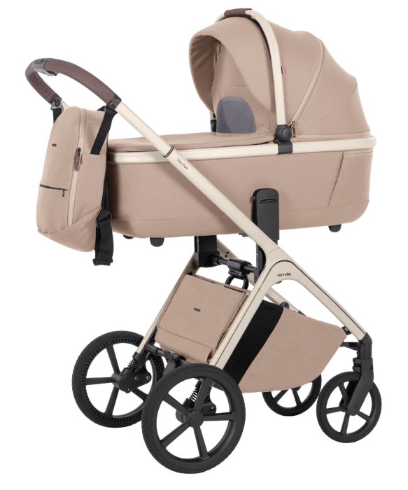 Carrello Vector Walnut Beige - wózek 2w1 z gondolą dla noworodka