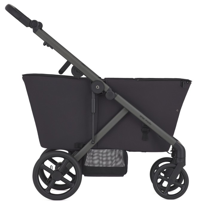 anex modu - wózek typu wagon dla dwójki dzieci - wersja bez budek - widok od boku