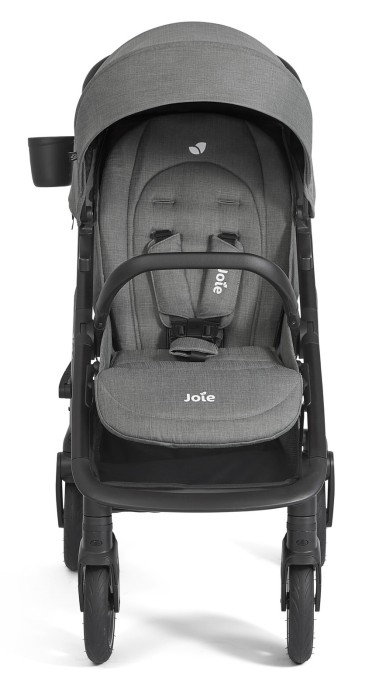 joie mydrift - wózek spacerowy z opcją obrotu wszystkich kół - kolor quartz (szary) - widok od przodu