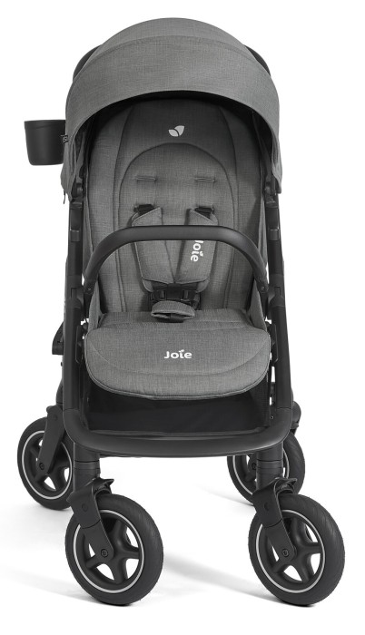 joie mydrift - wózek spacerowy - wersja z odblokowanymi kołami - kolor quartz (szary) - widok od przodu