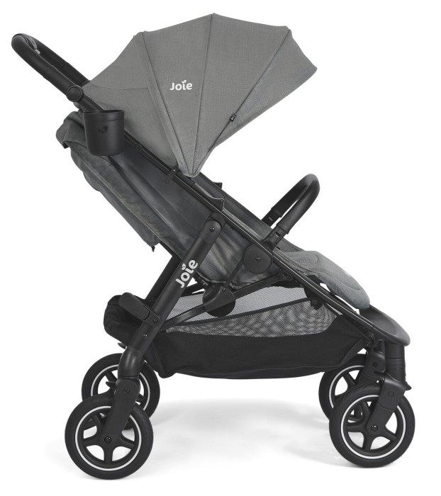 joie mydrift - wózek spacerowy z opcją obrotu wszystkich kół - kolor quartz (szary) - widok od boku