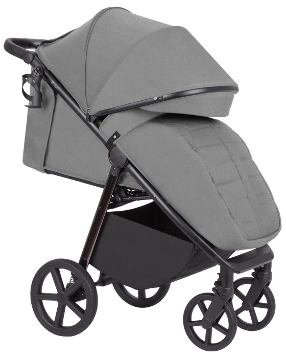 carrello bravo plus 2026 - wózek spacerowy - oparcie na płasko - osłona na nóżki - kolor forest grey - widok od boku