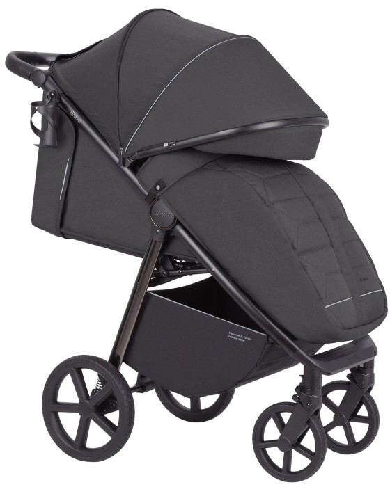 carrello bravo plus 2026 - wózek spacerowy - osłona na nóżki - kolor storm grey - widok pod skosem