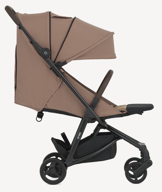 anex air-z plus - wózek spacerowy - kolor milo - siedzisko przodem do kierunku jazdy - pozycja na płasko - widok od boku