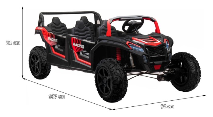 Pojazd 4-osobowy Buggy ATV RACING UTV2000 Czerwony-2 6661 