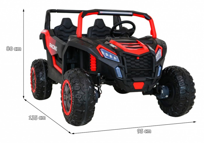 Buggy ATV Racing dla 2 dzieci Czerwony + Napęd 4x4 + Pilot + Wolny Start + MP3 LED-2 6664 