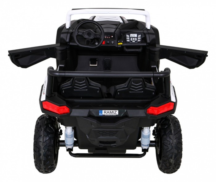Buggy ATV Strong Racing dla 2 dzieci Biały + Silnik bezszczotkowy + Pompowane koła + Audio LED-6 6668 