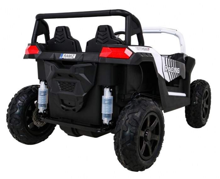 Buggy ATV Strong Racing dla 2 dzieci Biały + Silnik bezszczotkowy + Pompowane koła + Audio LED-7 6668 