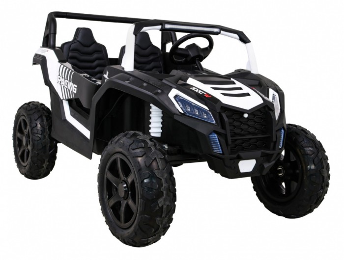 Buggy ATV Strong Racing dla 2 dzieci Biały + Silnik bezszczotkowy + Pompowane koła + Audio LED-8 6668 