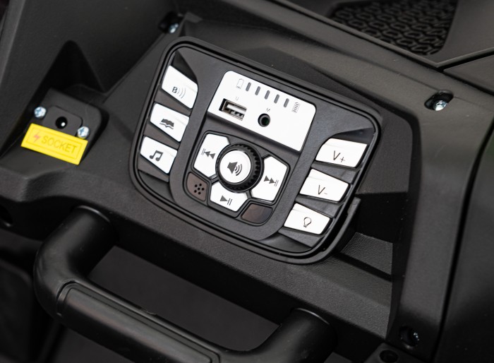 Buggy ATV Strong Racing dla 2 dzieci Biały + Silnik bezszczotkowy + Pompowane koła + Audio LED-19 6668 