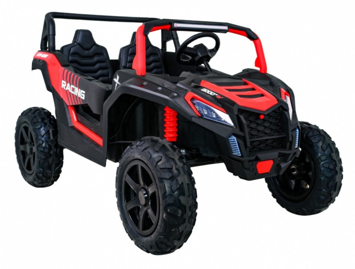 Buggy ATV Strong Racing dla 2 dzieci Czerwony + Silnik bezszczotkowy + Pompowane koła + Audio LED-9 6669 