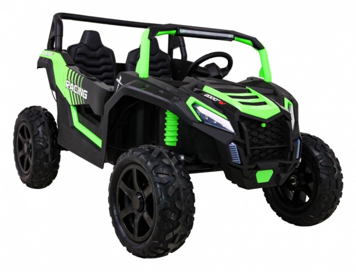 Buggy ATV Strong Racing dla 2 dzieci Zielony + Silnik bezszczotkowy + Pompowane koła + Audio LED-9 6670 
