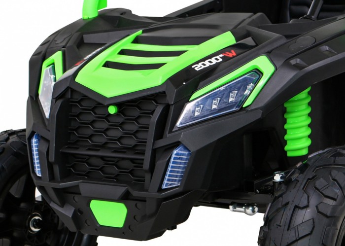 Buggy ATV Strong Racing dla 2 dzieci Zielony + Silnik bezszczotkowy + Pompowane koła + Audio LED-11 6670 