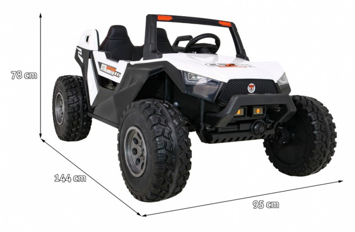 Buggy Clash na akumulator dla 2 dzieci Biały + Pilot + Napęd 4x4 + Regulacja siedzenia + Radio MP3 + LED-2 6671 