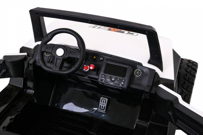 Buggy Clash na akumulator dla 2 dzieci Biały + Pilot + Napęd 4x4 + Regulacja siedzenia + Radio MP3 + LED-8 6671 