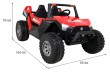 Buggy Clash na akumulator dla 2 dzieci Czerwony + Pilot + Napęd 4x4 + Regulacja siedzenia + Radio MP3 + LED-2 6673 